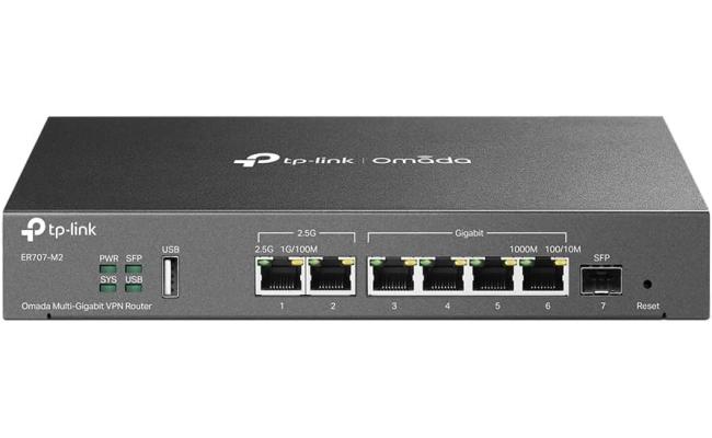 TP-Link Omada ER707-M2 8-Port Multi-Gigabit VPN Router Dual 2.5Gig WAN Ports High Network Capacity, SPI Firewall, Omada SDN Integrated, Load Balance, Lightning Protection